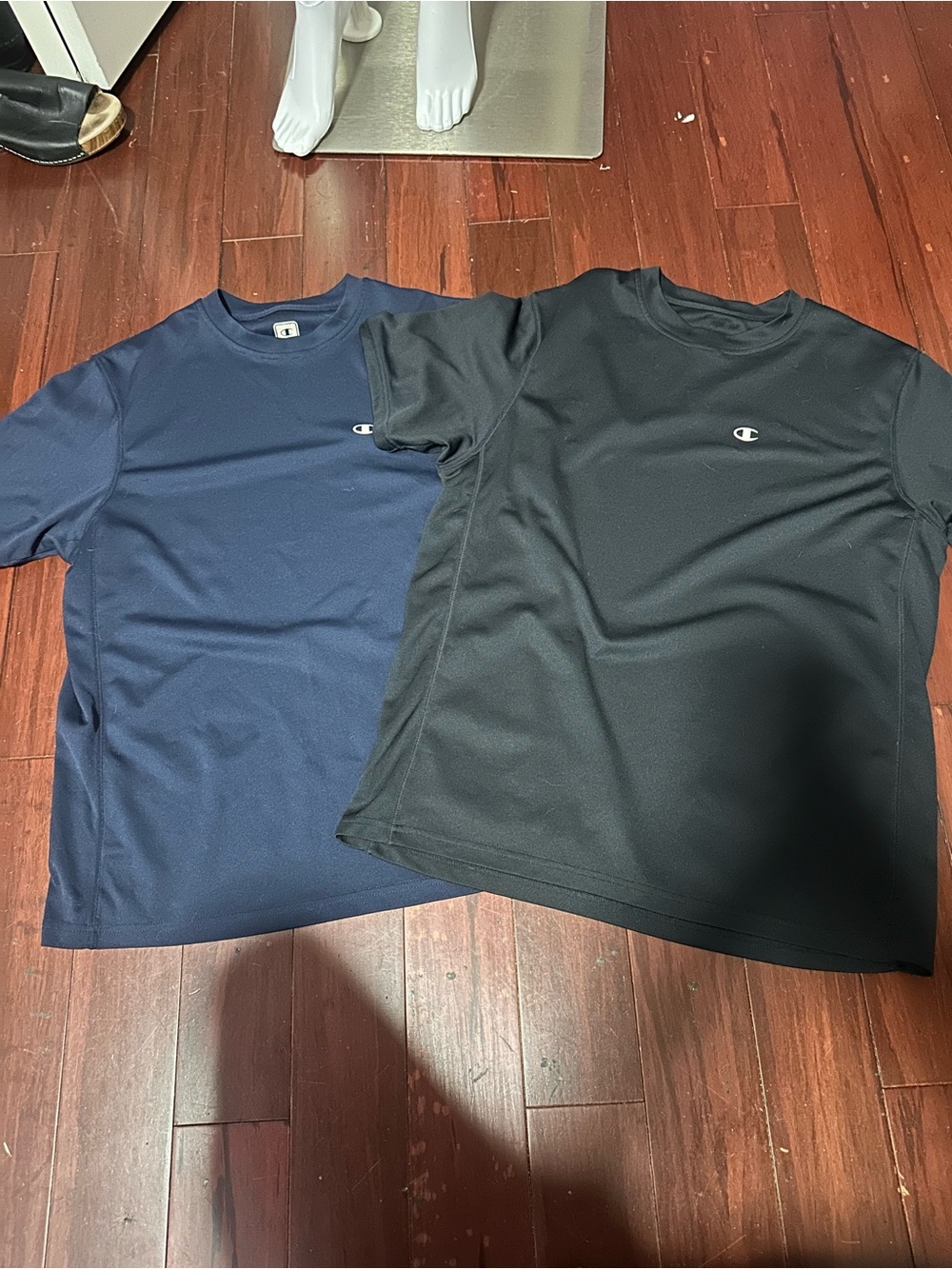 Lot of 2 Champion Men’s Performance Dry T-Shirts Blue Black Size Medium M